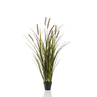 Kunstplant Grass Cattails Groen - 100 cm hoog