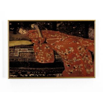 Schilderij Meisje in rode kimono Multi