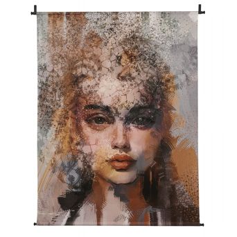 Wandkleed Vrouw Profiel Oranje - 140x170 cm
