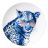 Heinen Delfts Blauw Wandbord Luipaard met bril - Ø 31 cm